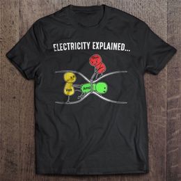 Men Funny T Shirt Fashion tshirt Electricity Explained - Ohm's Law Version2 fashion t-shirt men cotton brand teeshirt 220408