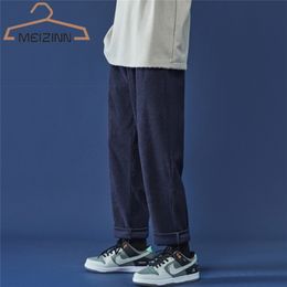 Men's Pants Casual Brand Spring Y2K Corduroy Streetwear Korean Wide Leg Fashion Hip Hop Straight Men 220826