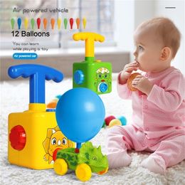 Air Power Balloon Rocket Tower Toy Puzzle Education Cartoon Dinosaur Inertia Car for Children Gift 220608