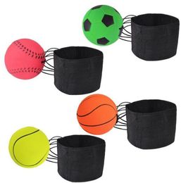 Balls sponge rubber ball 1440pcs Throwing Bouncy Kids Funny Elastic Reaction Training Wrist Band Ball For Outdoor Game Toy kid girls C0609G01