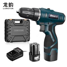 LONGYUN Rechargeable Lithium Battery Cordless home 25V Electric Drill bit wall 16.8V Screwdriver with Plastic case Y200321