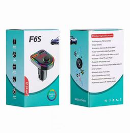 F6S F11 F12 F13 F14 Car MP3 Player Bluetooth 5.0 FM Transmitter Wireless Handsfree Car Kit with Dual 3.1A Charger RGB Ambient Light