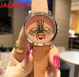 Bee Skeleton Designer ICE Out Hip Hop Watch Women Quartz Movement Iced Out anniversary ladies gift Fashion Dress Genuine Leather Strap Wristwatches Montre De Luxe