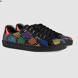 Women Men Star Mesh Leather Camouflage Studded Combo Stars Rock And Runner Metallic Lace-up Shoes 35-46 R1103