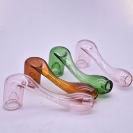 Wholesale mini Colourful glass Sherlock tobacco pipe mixed Colour bubbler water oil bong