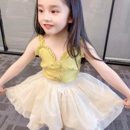 Clothing Sets Summer Children's Fashion Girls Camisole Top Plus Mesh Skirt 2-piece SetClothing