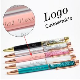1pc Gold Foil Metal Office Birthday Gifts Ballpoint Pens Engraved Name Private Laser Customised Pen 220613