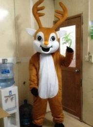 Cute Deer Mascot Costume Brown Deer performing Clothing Cartoon Costume Adult Size Party Fancy Dress