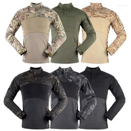 Men's T Shirts Tactical Military Shirt Men Long Sleeve Solider Army Multicam Uniform Frog Suit Combat Clothing