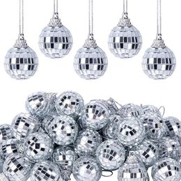 Other Festive & Party Supplies 1.2 Inch Mirror Disco Ball-Silver Glass Bright Reflective Hanging Ball Ornament Cake Topper For Home StageOth