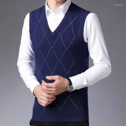 Men's Vests V-neck Sweater Vest Wool Sleeveless P Brand Men's Autumn Winter Business Casual Cashmere SweaterMen's Phin22