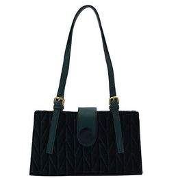 Retro Women Green Velvet Underarm Bag Evening Clutch Handbag and Purses Designer Brand Ladies Shoulder Bags Bolsas fashionbag250