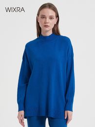 Sweater Wixra Jumper macio de meio alto colarinho de colar