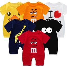 born Baby Clothes Summer Short Sleeve Rompers Infant Boys Girls Cartoon Cotton Jumpsuit Toddler Thin Pyjamas Outfit 220707