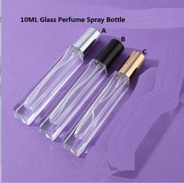 10ml Essential Oil Diffuser Clear Glass Roll on Perfume Bottles with Crushed Natural Crystal Quartz Stone Roller Ball Grain DIY Cap