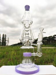 16 Inches Large Scale Multi Chambers Hookah Glass Bong Recycler Pipes Water Bongs Smoke Pipe 14MM Bowl with Stem Or 18MM Bowl