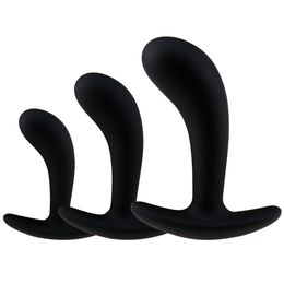 S/M/L Silicone Anal Plug Comfortable Long-Term Wear Butt Training Set sexy Toy Men Women Prostate Massage Beginners