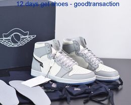 limited basketball shoes NZ - with original box 3 days ship Limited Edition Jumpman 1 1s Basketball Shoes Luxury Designer White Gray Upper Outdoor Trainers Sneakers Origi