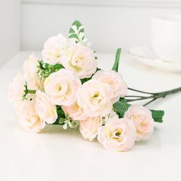 Decorative Flowers & Wreaths Artificial Silk Peony Real Touch Fake Bouquet Wedding Tea Rose Garden Home Decoration DIY PlantsDecorative