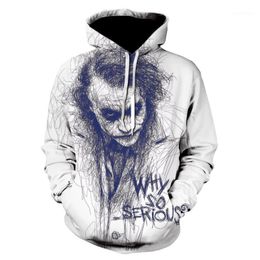Men's Hoodies & Sweatshirts Scary Clown Hoodie 3d Printed Sweatshirt Funny Hip-Hop Clothes 2022 White Top Long Sleeve Jacket