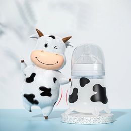 Baby Bottles# Silicone Baby Feeding Bottle Cute Cow Imitating Breast Milk for Born Infant Anti-colic Anti-choking Supplies 220414