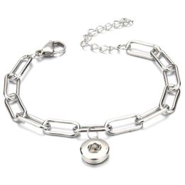 Charm Bracelets Snap Jewelry Stainless Steel Bracelet Bangle Fit 18MM 12MM Button Fashion Birthday Party GiftCharm