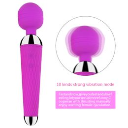 10 Speed Vibrating AV Magic Wand Massage sexy Toys for Woman Products Silicone G-spot Vibrator Rechargeble Adult Machine
