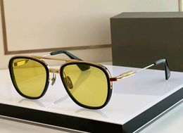 Square Pilot Sunglasses Gold Yellow Lens Men Summer Glasses Gafas de Sol men Fashion Sun Shades UV400 protection with box