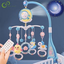 Baby Rattles Crib Mobiles Toy Holder Rotating Mobile Bed Bell Musical Box Projection 012 Months born Infant Baby Toys 220531