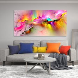 Abstract Coloured Clouds Posters and Prints Wall Art Canvas Painting Pictures on the Wall Living Room Home Decoration No Frame
