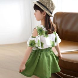 Clothing Sets Girls Summer Dress 11 T-shirt Skirt 2 Piece Set 10 Fashion Shirt 9 Children's 8 Years OldClothing