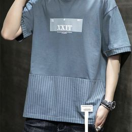 2020 summer wear new comfortable cotton round collar digital male loose loose cotton in spring and summer with short sleeves LJ200827