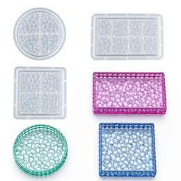 Silicone Tray Molds for Epoxy Resin Stone Grain Mould DIY Jewelry Storage Box Casting Crafts Home Decoration