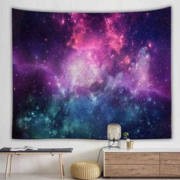 Romantic Galaxy Hippie Carpet Wall Hanging Mandala Starry Sky Celestial Psychedelic Carpet Wall Fabric Art Carpet Dorm Decor J220804