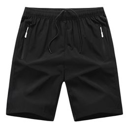 2021 Shorts Men Japanese Style Polyester Running Sport Shorts For Men Casual Summer Elastic Waist Solid Shorts With Zipper 0613