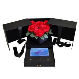 wedding flower boxes Australia - Paper packaging box wedding flower heart gift light contro display 7 inch video hd screen gift box lcd217Z