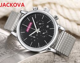 All Sub Dials Working Watches 40mm Quartz Movement Time Clock Watch Stainless Steel Mesh President President switzerland TOP Fashion Luxury Man Wristwatches reloj