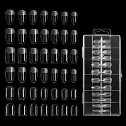 natural abs Australia - 240Pcs Boxed Transparent Coffin Fake Nails Natural Long Ballet Faux ABS Full Coverage Nail Tips Decorations Pressed On The Nail W220413
