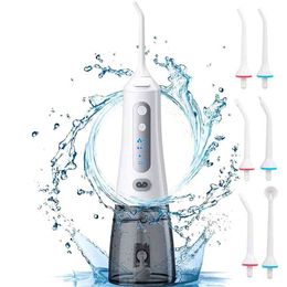 6 Modes Cordless Oral Irrigator Portable Water Dental Flosser USB Rechargeable Jet Floss Tooth Pick 6 Tips 300ml 220518