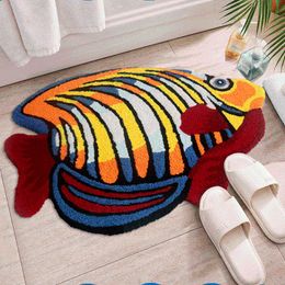 Tappeti pesce tropicale ricamato da bagno ricamato tappeto tappetino soggiorno area tappeto bagno poremat anti-slip assorbenti tappeti da pavimento decorazioni per la camera da letto