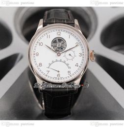 Perpetual Calendar Tourbillon Power Reserve A23j Automatic Mens Watch Rose Gold White Dial Champagne Number Markers Brown Leather Strap Puretime F01E5