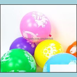 Party Decoration Event Supplies Festive Home Garden Dinosaur Printed Latex Balloon 12 Inch Colorf Balloons Favours Baby Shower Decorations