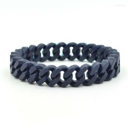 Bangle Personality Silicone Bracelet Colour Chain Cuban Hip Hop Jewellery Men Women Party Gifts JewelryBangle Inte22