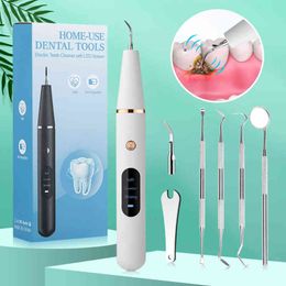 Electric Ultrasonic Irrigator Dental Scaler Calculus Oral Tartar Remover Tooth Stain Cleaner LED Teeth Whitening Cleaning tools 220513