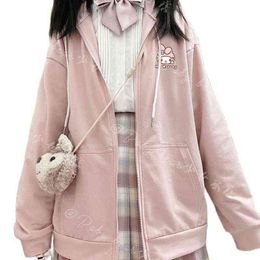 Y2k Harajuku Sweet Anime Hoodie Women's Tracksuit Spring 2022 Plus Size Women Pocket Zipper Sweatshirt Girl Coat Kawaii Clothes Y220803