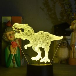 Night Lights Tyrannosaurus 3d Lamp For Bedroom Decor Nightlight Colour Changing Led Light Table Unique Gifts Kids Dinosaur
