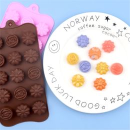 Silicone Flower Shape Chocolate Cake Soap Mould Baking Tray Mould Non-stick Jelly And Candy 3d 220517