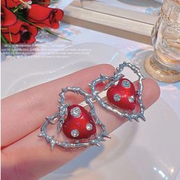 Dangle & Chandelier Korean Crystal Pearl Strawberry Sweet Fresh Fruit Drop Earrings for Women Girls Jewelry Gifts