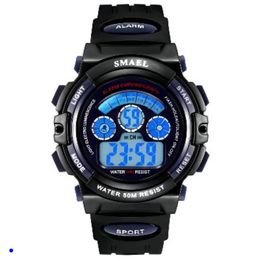 CWP Smael Kids Watchs Boys Quartz Birsteches Студенты Sport 50m водонепроницаемые будильники 0508 Дети светодиодные цифровые A5