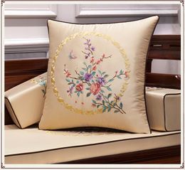 Cushion/Decorative Pillow Simple Chinese Embroidery Flower Cushion CoverCushion/Decorative